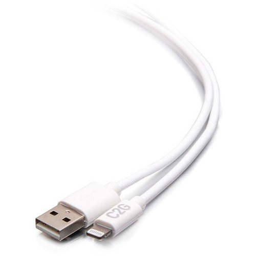 C2G 10ft USB-A Male to Lightning Male Sync and Charging Cable - White - C2G29907