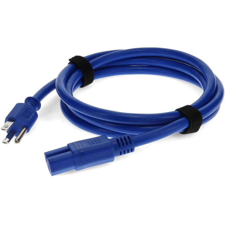 AddOn 8ft NEMA 5-15P Male to C15 Female 14AWG 100-250V at 15A Blue Power Cable - ADD-515P2C1514AWG8FTBE