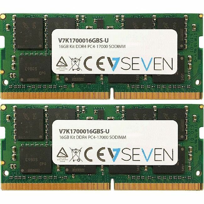 V7 16GB DDR4 PC4 17000 - 2133Mhz SO DIMM Notebook Memory Module - V7K1700016GBS-U