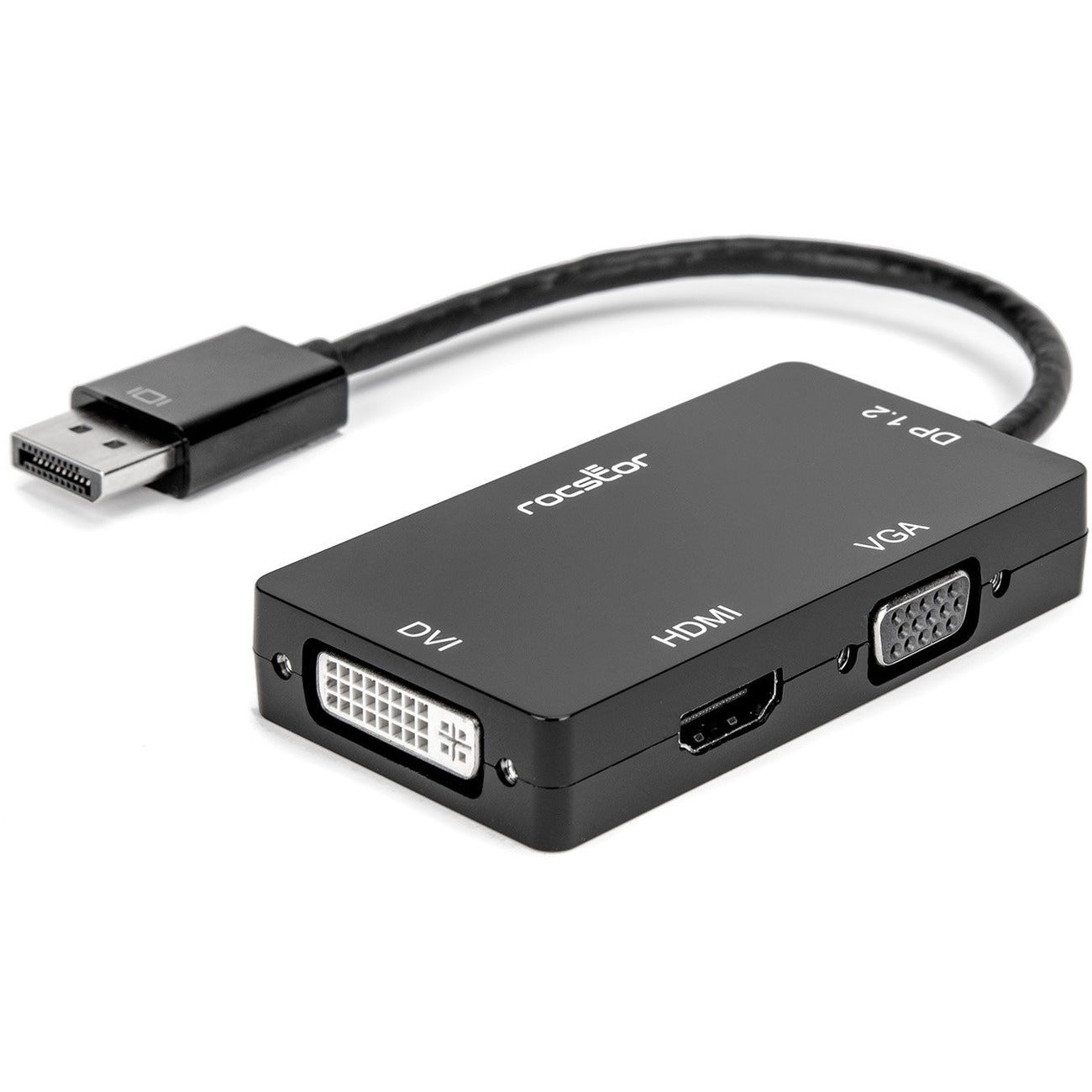 Rocstor Premium 3-in-1 DisplayPort to HDMI (4K), VGA, or DVI Converter Adapter - Y10A259-B1