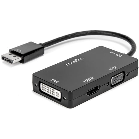 Rocstor Premium 3-in-1 DisplayPort to HDMI (4K), VGA, or DVI Converter Adapter - Y10A259-B1