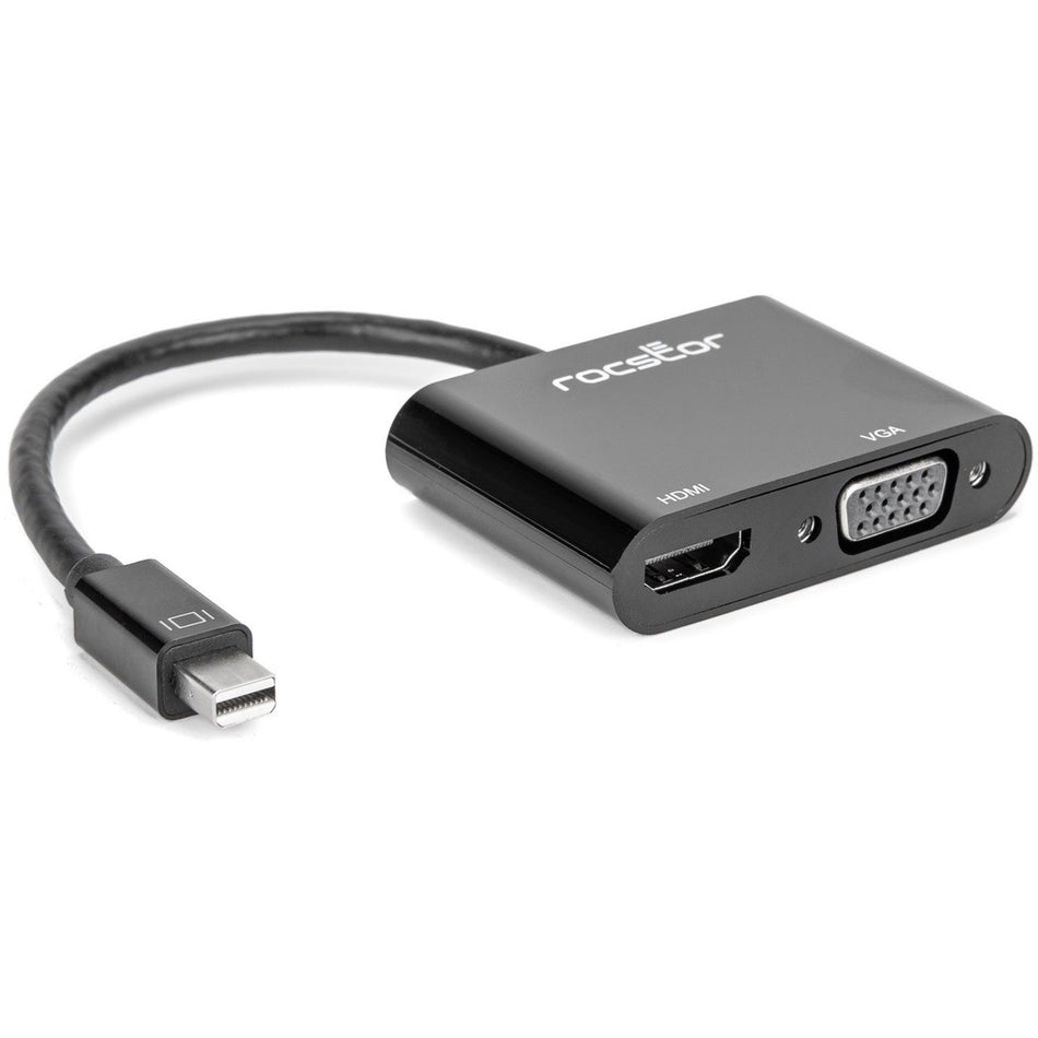 Rocstor Premium 2-in-1 Mini DisplayPort to HDMI 4K 30Hz or VGA Adapter Converter - Y10A261-B1