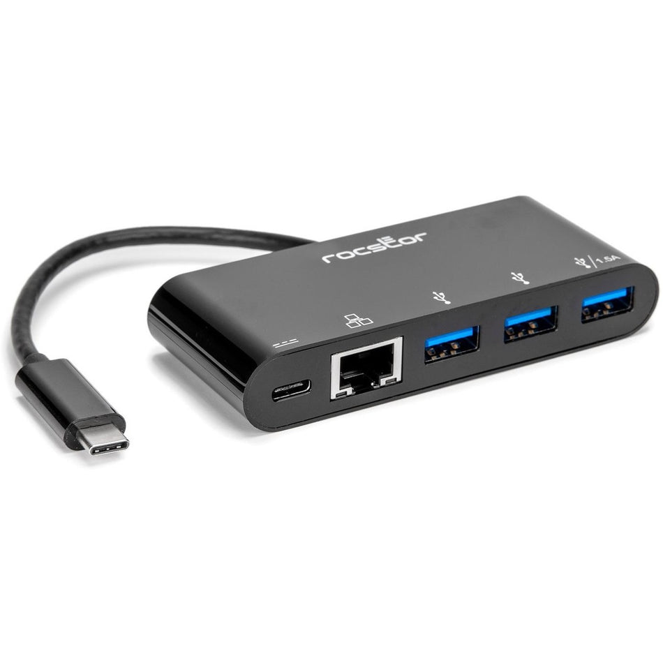 Rocstor USB-C to 3-Port USB-A, USB-C & RJ45 Multiport Adapter - USB 3.0 Hub - Y10A262-B1