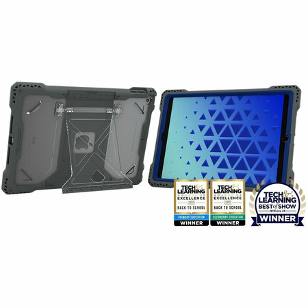 MAXCases Shield Extreme-X2 for iPad 9 10.2" (Fits iPad 7/8/9) (Blue Bezel-Gray Case) - AP-SXX2-IP9-BLU