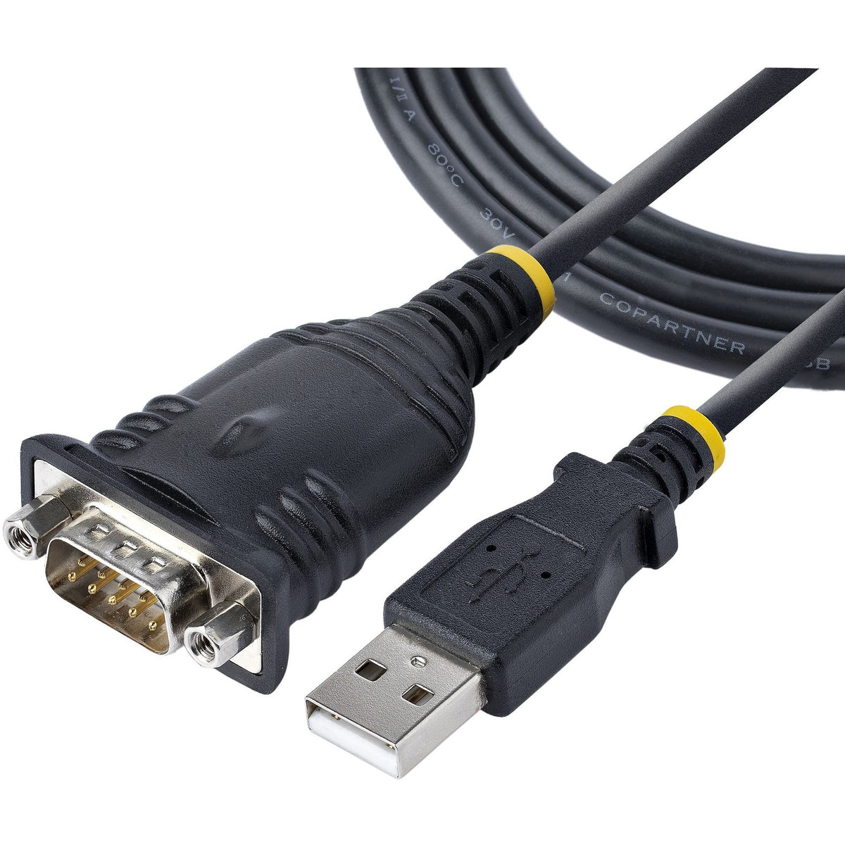 StarTech.com 3ft (1m) USB to Serial Cable, DB9 Male RS232 to USB Converter, USB to Serial Adapter, COM Port Adapter with Prolific IC - 1P3FP-USB-SERIAL