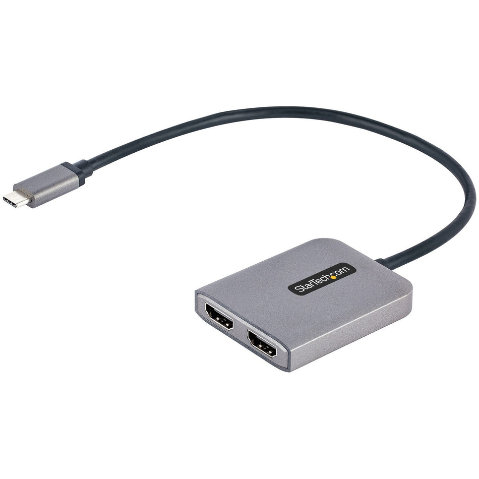 StarTech.com USB-C to Dual HDMI Adapter, USB Type-C Multi-Monitor MST Hub, Dual 4K 60Hz HDMI Laptop Display Extender / Splitter, Windows - MST14CD122HD