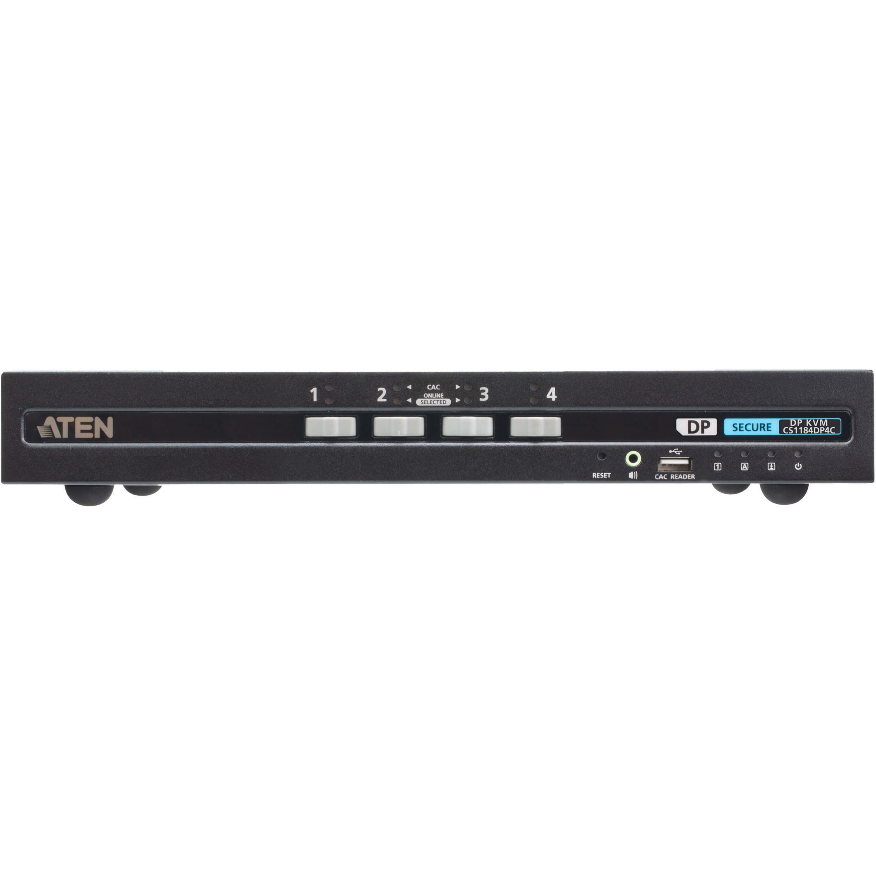 ATEN 4-Port USB DisplayPort Secure KVM Switch with CAC (PSD PP v4.0 Compliant) - CS1184DP4C