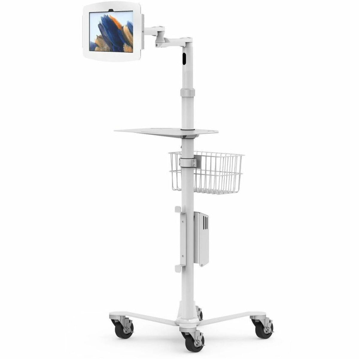 Compulocks Galaxy Tab A8/A9+ Medical Articulating arm Rolling Cart - Rise Freedom Extended - MCRSTDEXW105GA8SW