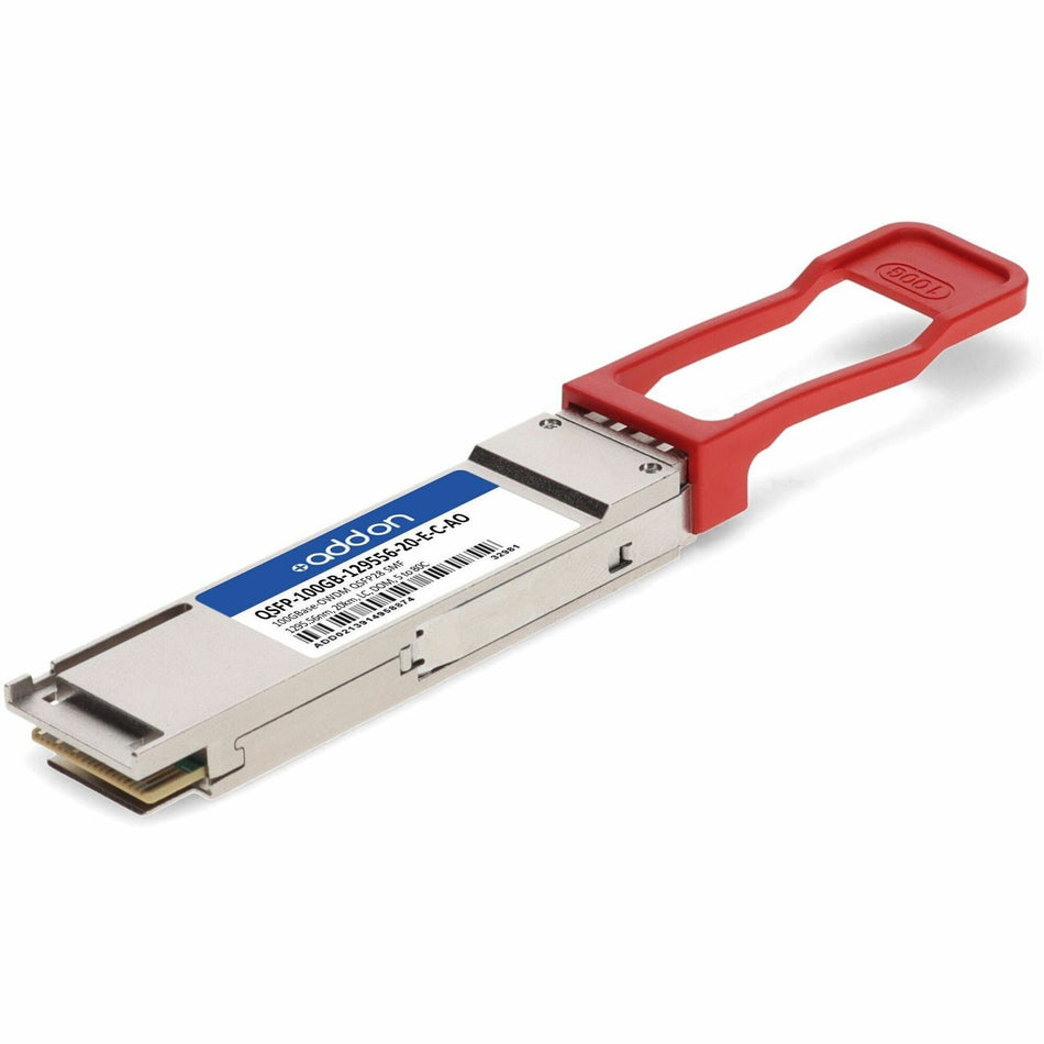 AddOn Cisco&reg; Compatible TAA 100GBase-OWDM QSFP28 Transceiver O-Band Channel OW295 50GHz (SMF, 1295.56nm, 20km, LC, DOM, -5 to +80C) - QSFP-100GB-129556-20-E-C-AO