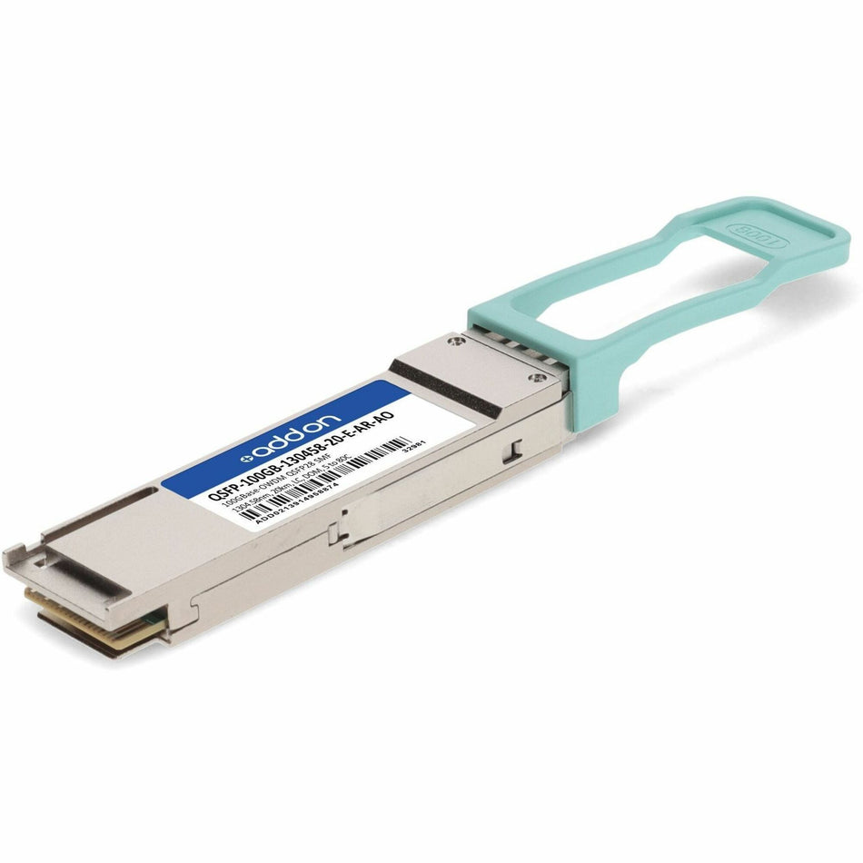 AddOn Arista Networks&reg; Compatible TAA 100GBase-OWDM QSFP28 Transceiver O-Band Channel OW304 50GHz (SMF, 1304.58nm, 20km, LC, DOM, -5 to +80C) - QSFP-100GB-130458-20-E-AR-AO