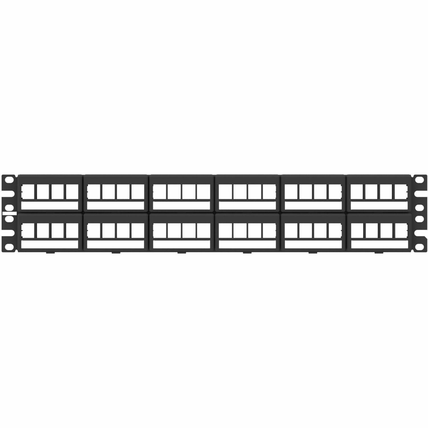 Panduit NetKey Patch Panel, Front Access, Flat, 48-Port, Black, Labels - NKFPL48