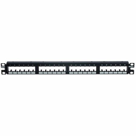 PanNet Mini-Com, Flat,Unshielded, Patch Panel, 24 Port, 1 RU, Black - CPP24FM6BL