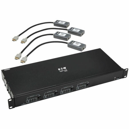 Tripp Lite by Eaton 4x4 HDMI over Cat6 Matrix Switch Kit, Switch/4x Pigtail Receivers - 4K 60 Hz, HDR, 4:4:4, PoC, 230 ft. (70.1 m), TAA - B127A-4X4-BH4PH