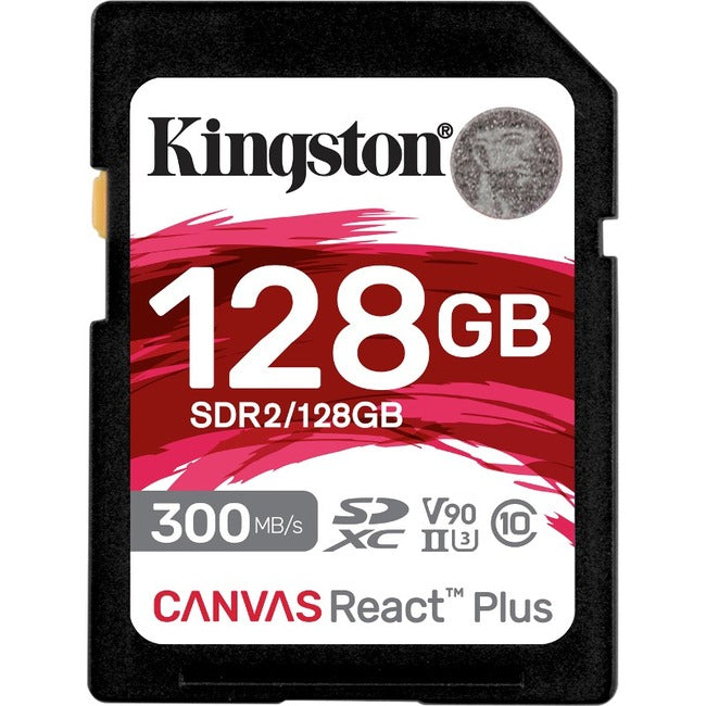 Kingston Canvas React Plus SDR2 128 GB Class 10/UHS-II (U3) V90 SDXC - SDR2/128GB