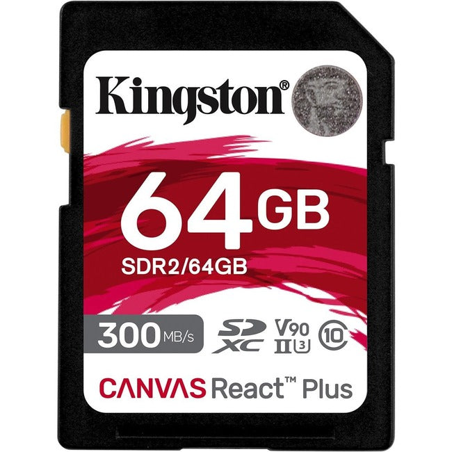 Kingston Canvas React Plus SDR2 64 GB Class 10/UHS-II (U3) V90 SDXC - SDR2/64GB