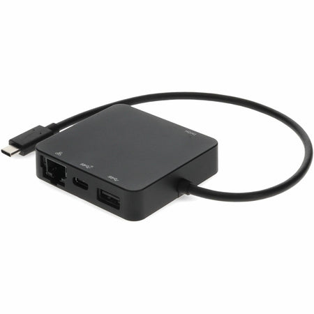 AddOn 8in USB C Male to USB C 3.1, HDMI 4K, USB A 3.1 Gen 2, and RJ-45 Female Black Hub - USBC2C313G2H4R