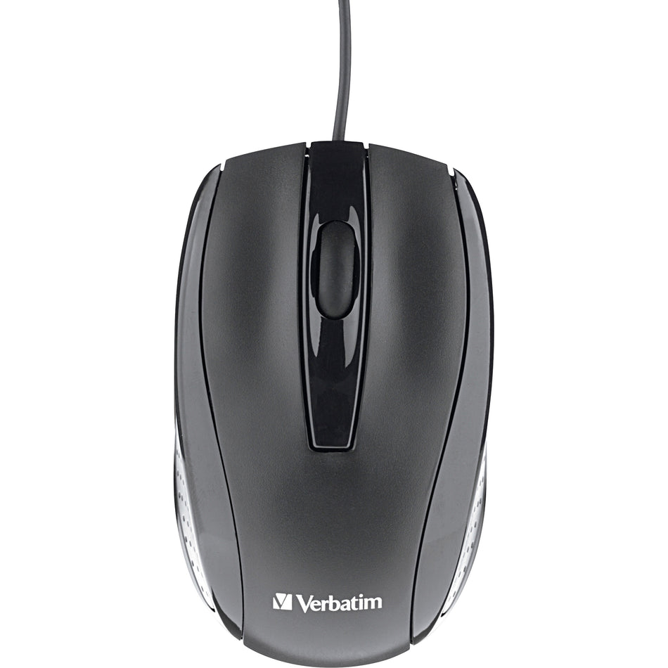 Verbatim Corded Optical Mouse - Black - 70733