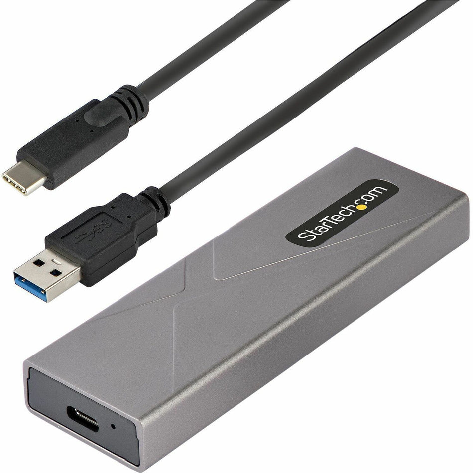 StarTech.com USB-C 10Gbps to M.2 NVMe or M.2 SATA SSD Enclosure, Tool-free M.2 PCIe/SATA SSD Aluminum Enclosure, USB-C & USB-A Host Cables - M2-USB-C-NVME-SATA
