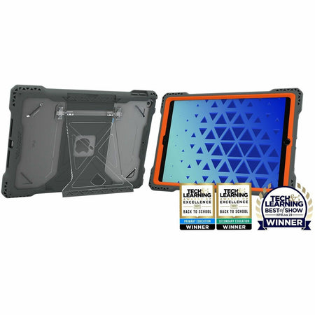 MAXCases Shield Extreme-X2 for iPad 9 10.2" (Fits iPad 7/8/9) (Orange Bezel-Gray Case) - AP-SXX2-IP9-ORG