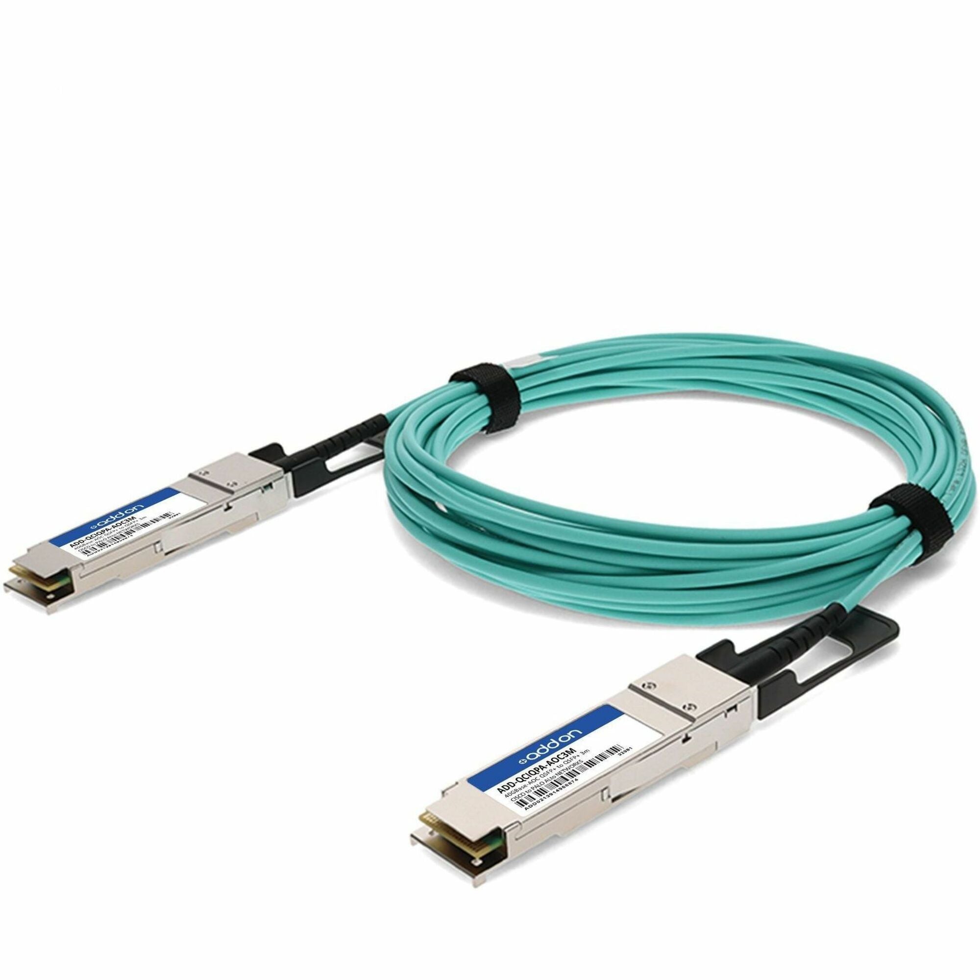 AddOn Cisco&reg; QSFP-H40G-AOC3M to Palo Alto Networks&reg; PAN-QSFP-AOC-3M TAA Compliant 40GBase-AOC QSFP+ Active Optical Cable (MMF, 850nm, 3m) - ADD-QCIQPA-AOC3M