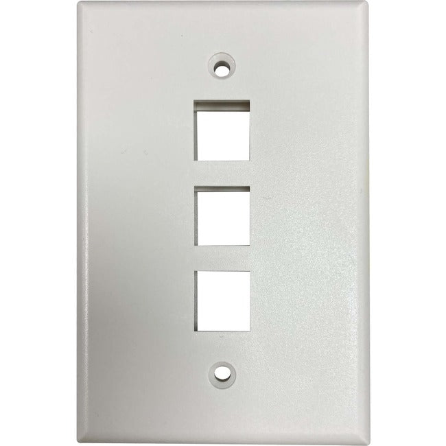 Tripp Lite by Eaton Safe-IT 3-Port Single-Gang Keystone Wall Plate, Antibacterial, Ivory Matte, TAA - N042AB-003-IVM