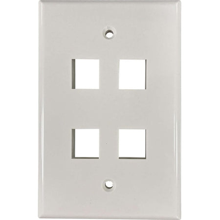 Tripp Lite by Eaton Safe-IT 4-Port Single-Gang Keystone Wall Plate, Antibacterial, Ivory Gloss, TAA - N042AB-004-IVG