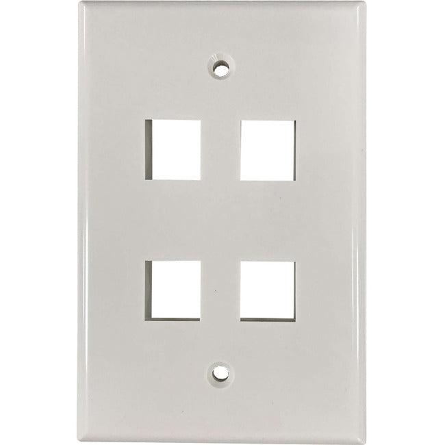 Tripp Lite by Eaton Safe-IT 4-Port Single-Gang Keystone Wall Plate, Antibacterial, Ivory Gloss, TAA - N042AB-004-IVG