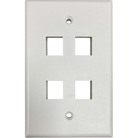 Tripp Lite by Eaton Safe-IT 4-Port Single-Gang Keystone Wall Plate, Antibacterial, Ivory Matte, TAA - N042AB-004-IVM