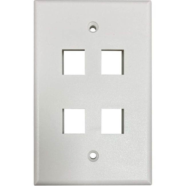 Tripp Lite by Eaton Safe-IT 4-Port Single-Gang Keystone Wall Plate, Antibacterial, Ivory Matte, TAA - N042AB-004-IVM