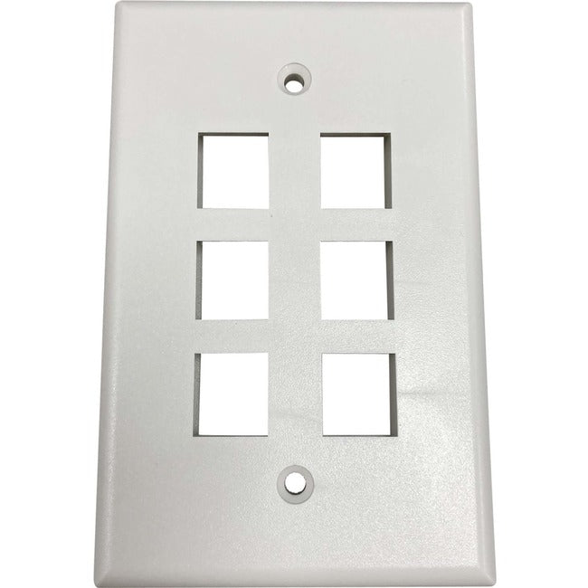 Tripp Lite by Eaton Safe-IT 6-Port Single-Gang Keystone Wall Plate, Antibacterial, Ivory Matte, TAA - N042AB-006-IVM