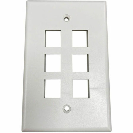 Eaton Tripp Lite Series Safe-IT 6-Port Single-Gang Keystone Wall Plate, Antibacterial, Ivory Matte, TAA - N042AB-006-IVM