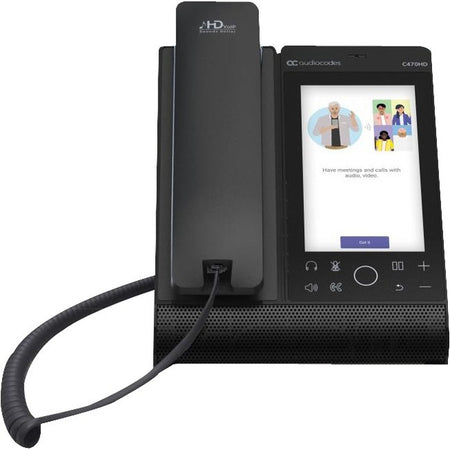 AudioCodes C470HD IP Phone - Corded/Cordless - Corded/Cordless - Bluetooth, Wi-Fi - Wall Mountable - ZOOM-C470HDPS-DBW