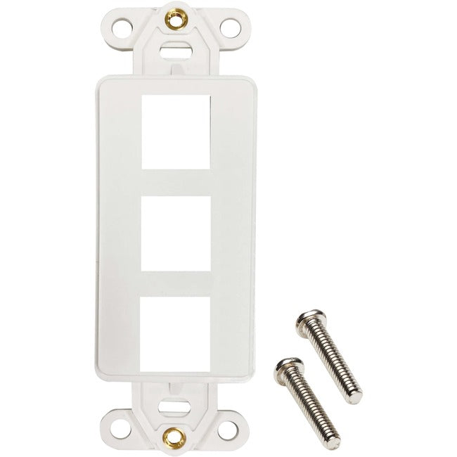 Tripp Lite by Eaton Safe-IT 3-Port Antibacterial Wall-Mount Insert, Decora Style, Vertical, Ivory, TAA - N042DAB-003V-IV