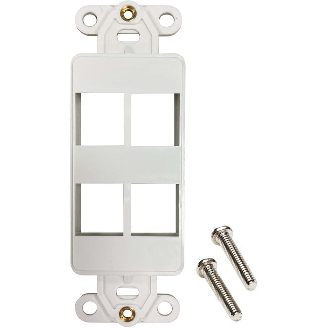 Tripp Lite by Eaton Safe-IT 4-Port Antibacterial Wall-Mount Insert, Decora Style, Vertical, Ivory, TAA - N042DAB-004V-IV