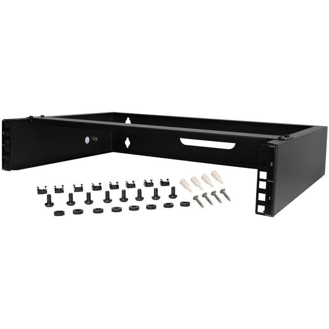 StarTech.com 2U Wall Mount Rack, 14in Deep, 19 inch Wall Mount Network Rack, Wall Mounting Patch Panel Bracket for Switch/IT Equipment - RACK-2U-14-BRACKET