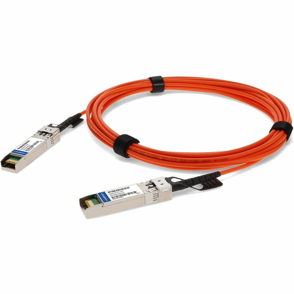 AddOn MSA and TAA Compliant 10GBase-AOC SFP+ to SFP+ Orange Active Optical Cable (850nm, MMF, 0.5m) - SFP-10GB-AOC0-5M-OE-AO
