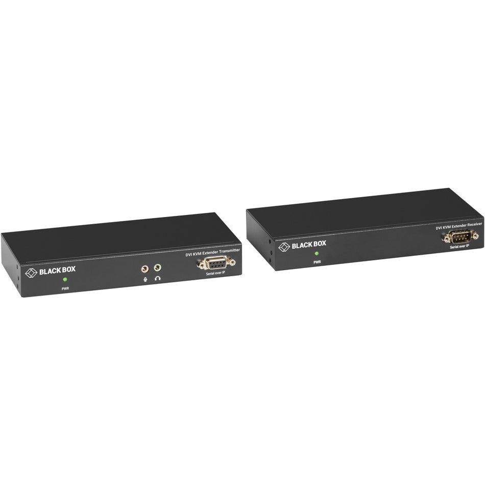 Black Box KVX Series KVM Extender Kit over CATx - DVI-D, USB 2.0, Serial, Audio, Local Video - KVXLC-100-R2
