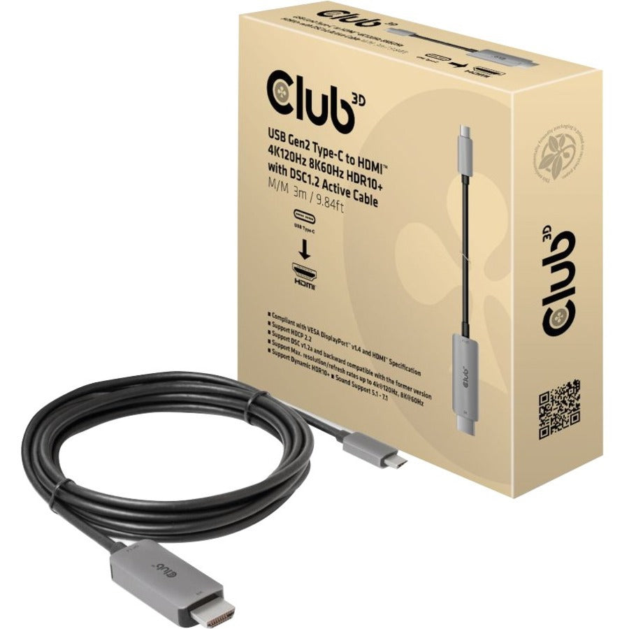 Club 3D HDMI/USB-C Audio/Video/Data Transfer Cable - CAC-1587