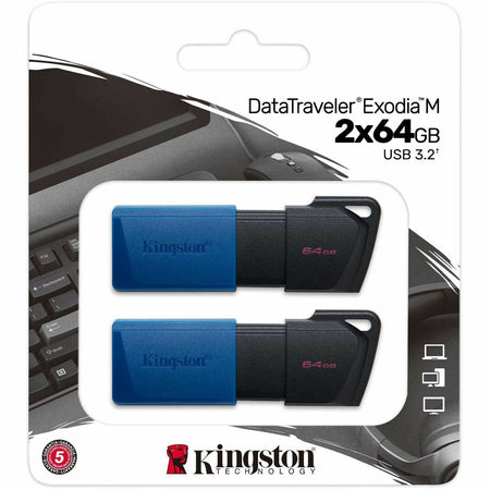 Kingston DataTraveler Exodia M 64GB USB 3.2 (Gen 1) Type A Flash Drive - DTXM/64GB-2P