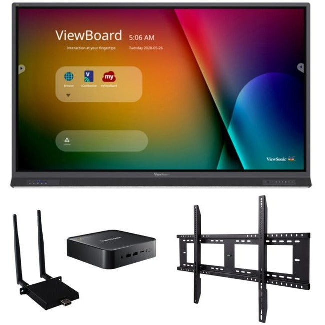 ViewSonic ViewBoard IFP6552-1C-C1 - 4K Interactive Display, WiFi Adapter, Fixed Wall Mount, Chromebox - 400 cd/m2 - 65" - IFP6552-1C-C1