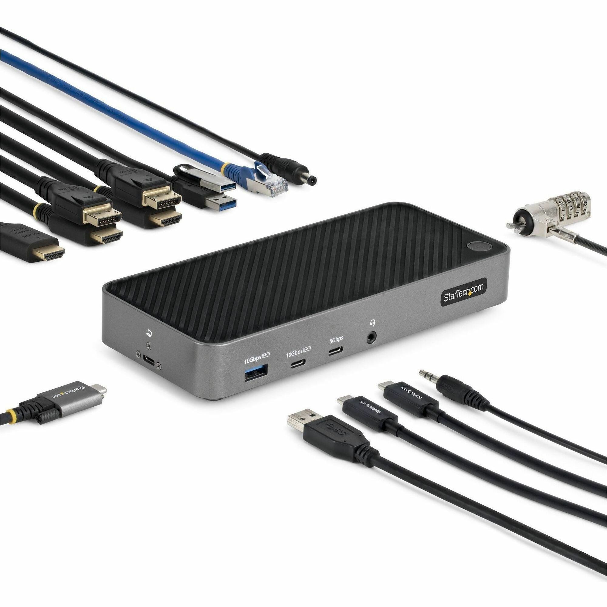 StarTech.com USB-C Triple Monitor Docking Station - Triple 4K HDMI/DP USB-C Dock - 5x USB Hub - GbE - 100W PD - Universal / Multi Monitor - 116N-USBC-DOCK