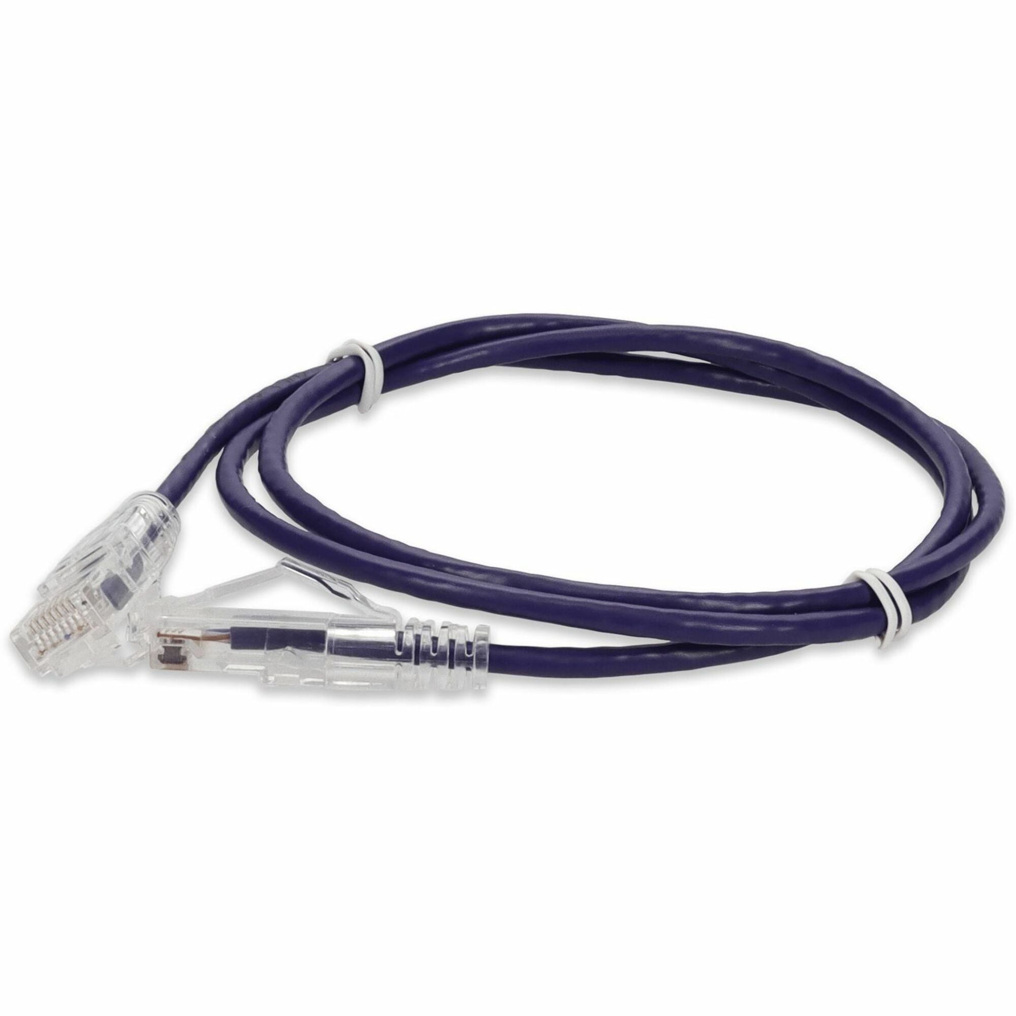 AddOn 10ft Purple CAT 6A Slim PVC Ethernet Cable Snagless Clear-Claw RJ-45 M/M - ADD-10FSLCAT6A-PE