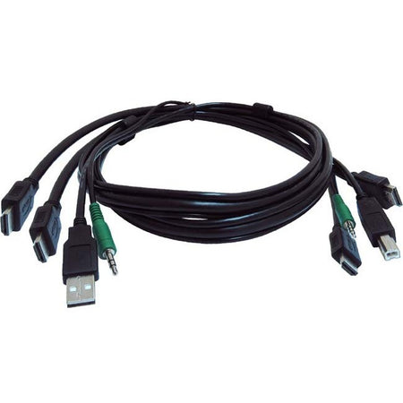 Black Box Secure KVM Cable - Each end (1) USB, (1) or (2) HDMI, (1) 3.5mm Audio - SKVMCBL-2HDMI-06TAA