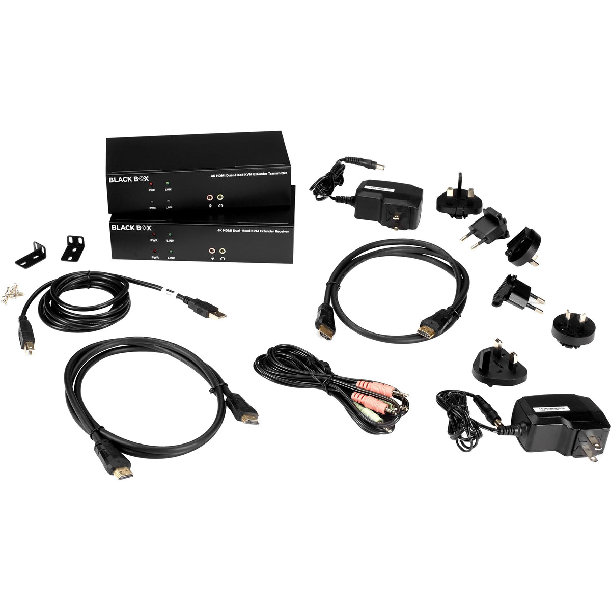 Black Box KVX Series Dual-Head HDMI KVM Fiber Extenders (KVXLCHF-200) - KVXLCHF-200