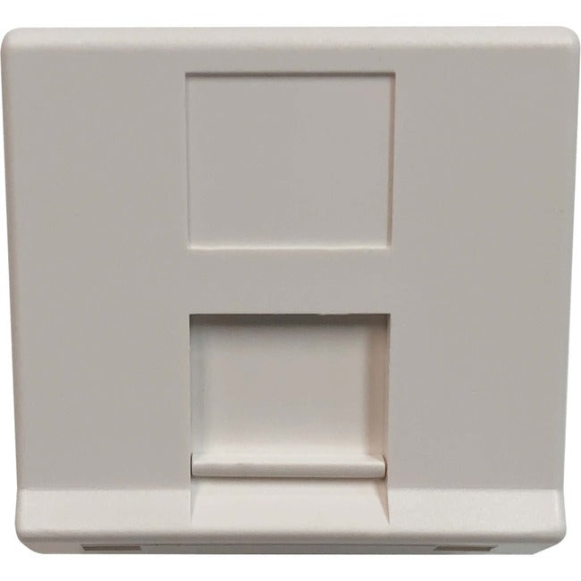 Tripp Lite by Eaton 1-Port European-Style Insert, Unloaded Shuttered Angled Module, Icon Tab, White - N042E-WM1-SAT