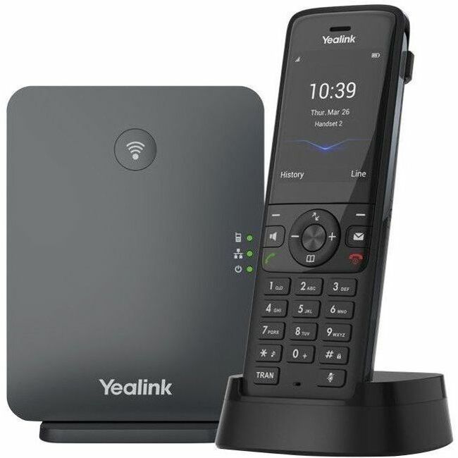 Yealink W78P IP Phone - Cordless - Corded - DECT - Desktop, Wall Mountable - Black, Classic Gray - W78P