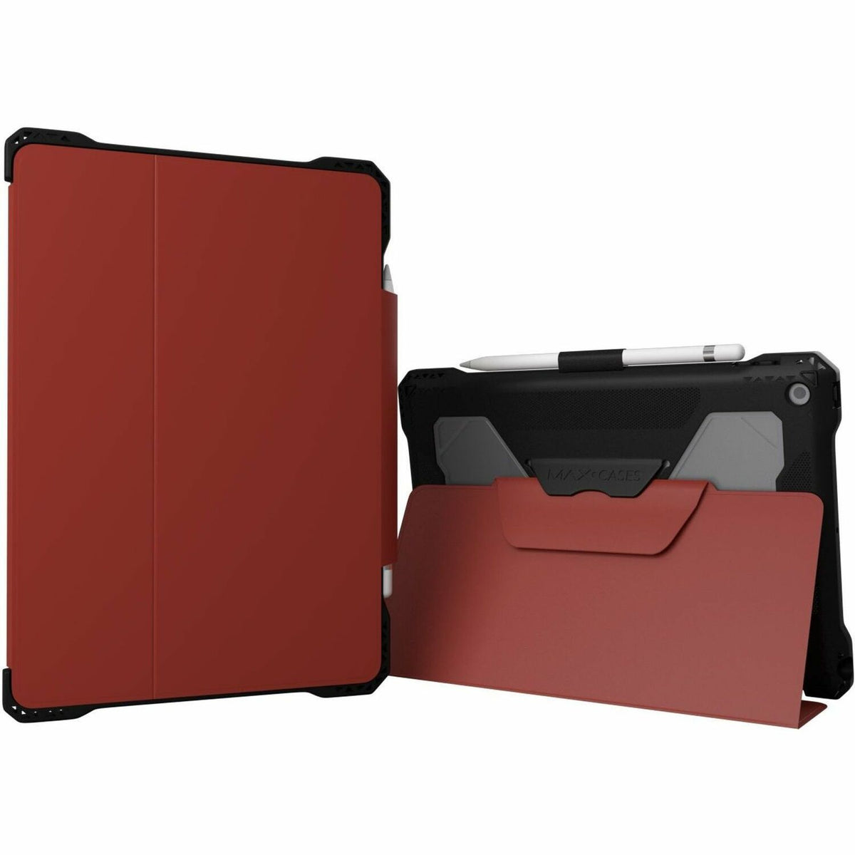 MAXCases Extreme Folio-X2 for iPad 9 (7/8) 10.2" (2021) (New Wipeable Material) (Red) - AP-EFX-IP9-RED