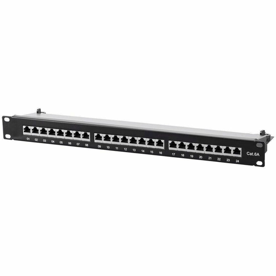 Monoprice Entegrade Series Cat6A 19in 1U Patch Panel, Shielded, 24-port Dual IDC - 39752