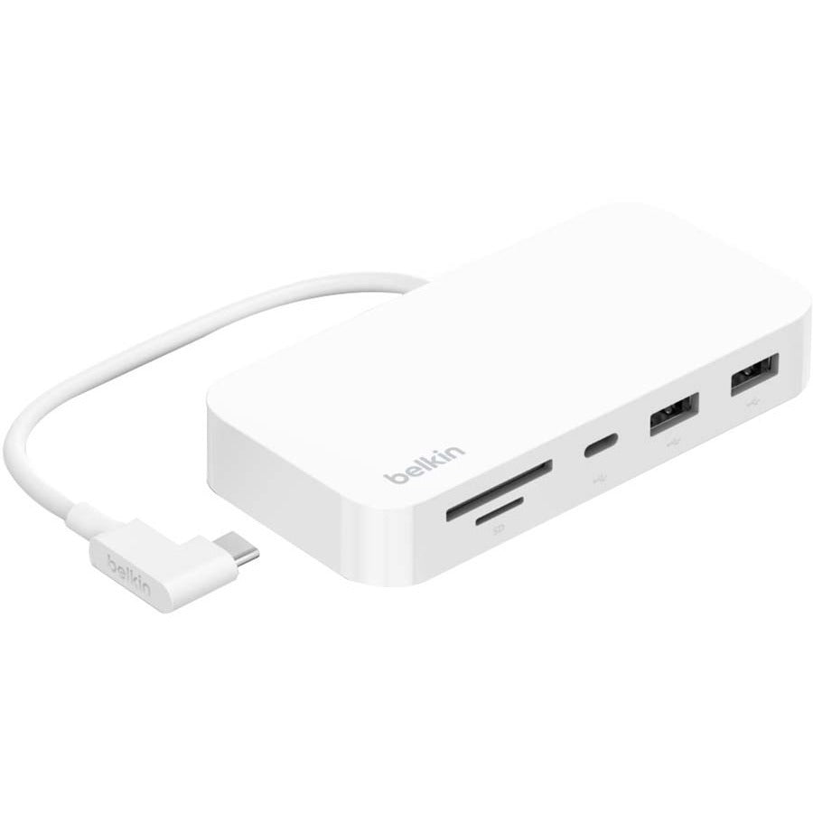 Belkin USB-C 6-in-1 Hub with Mount - USB-C Docking Station with Micro SD Card Reader - Compatible w/ MacBook, Chromebook - INC011TTWH
