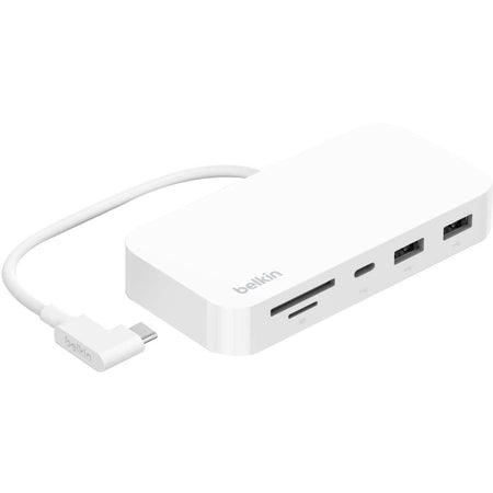 Belkin USB-C 6-in-1 Hub with Mount - USB-C Docking Station with Micro SD Card Reader - Compatible w/ MacBook, Chromebook - INC011TTWH
